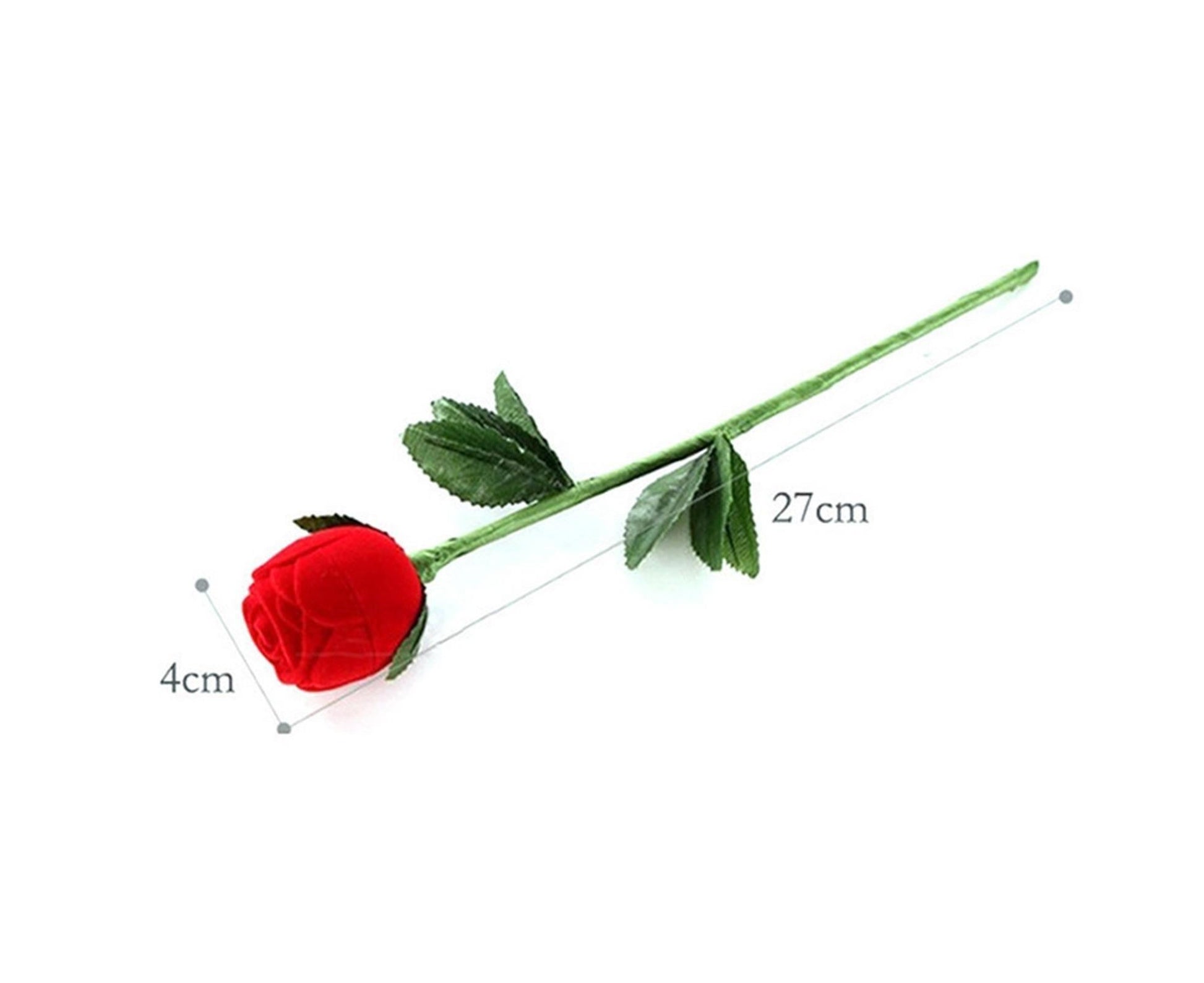 Beautiful Rose Shape Ring Box Romantic Decorative Fabric Ring Display Case Wedding Supplies - Red V1263-JX-1660