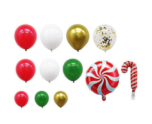 Christmas Balloons Garland Arch Kit - Red Green Gold Confetti Candy Balloons for Xmas Party Decor Variant V1263-JX-1661