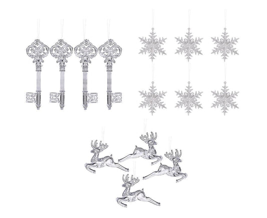 Christmas Decorations Ornaments Set,Clear Icicle Drops Hanging Christmas Tree Decorations Pendants For Xmas V1263-JX-1663