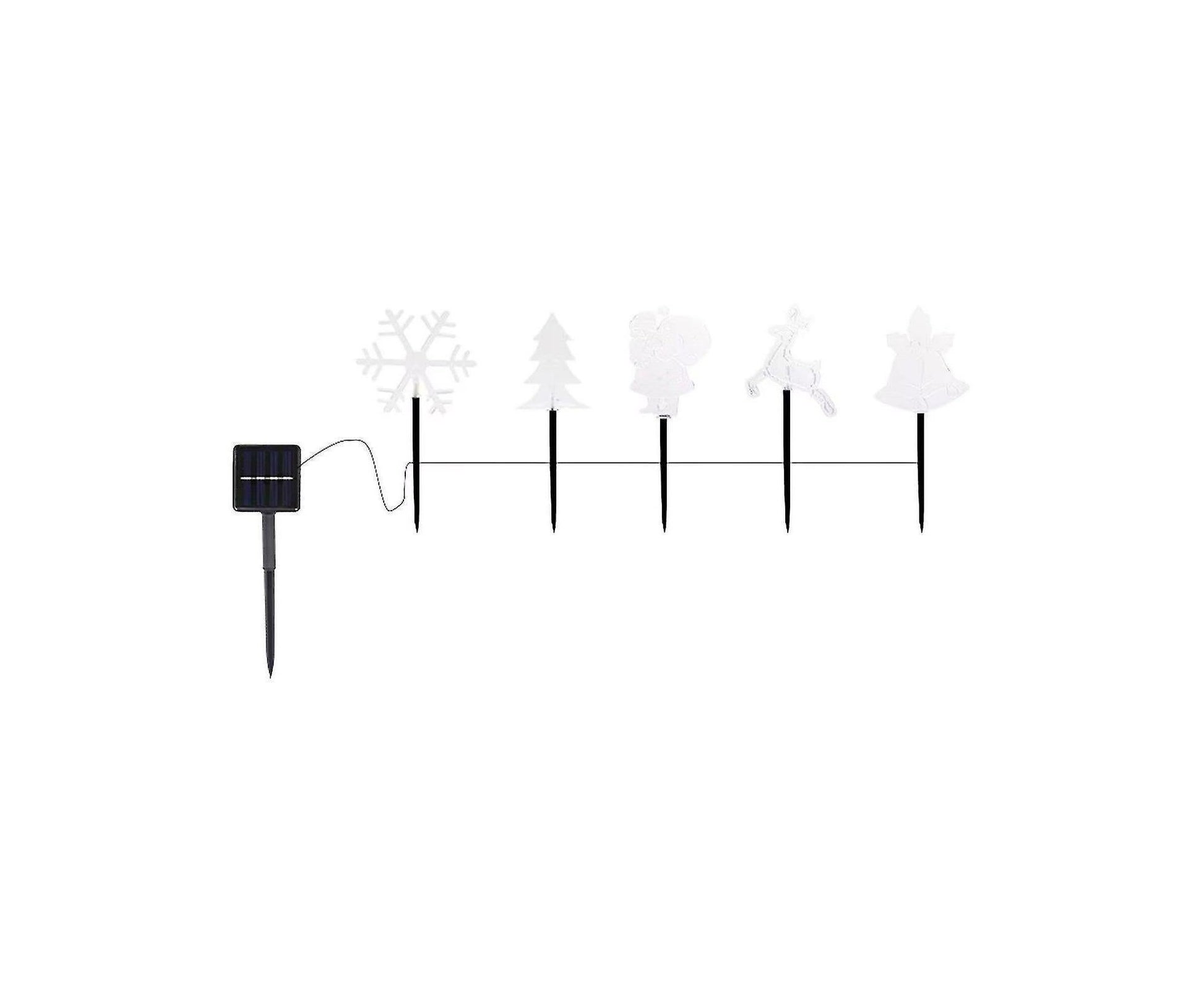 Christmas Garden Stake Lights 5x Solar Snowflake Star Christmas Tree Led Xmas Light Pathway Outdoor Christmas V1263-JX-1665
