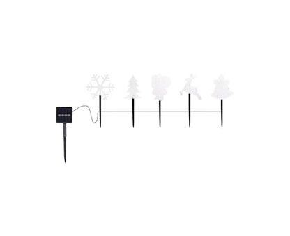 Christmas Garden Stake Lights 5x Solar Snowflake Star Christmas Tree Led Xmas Light Pathway Outdoor Christmas V1263-JX-1665
