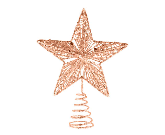 Christmas Ornament Eye-catching Shiny Surface Wrought Iron Rustic Christmas Tree Star Topper Ornament for V1263-JX-1669