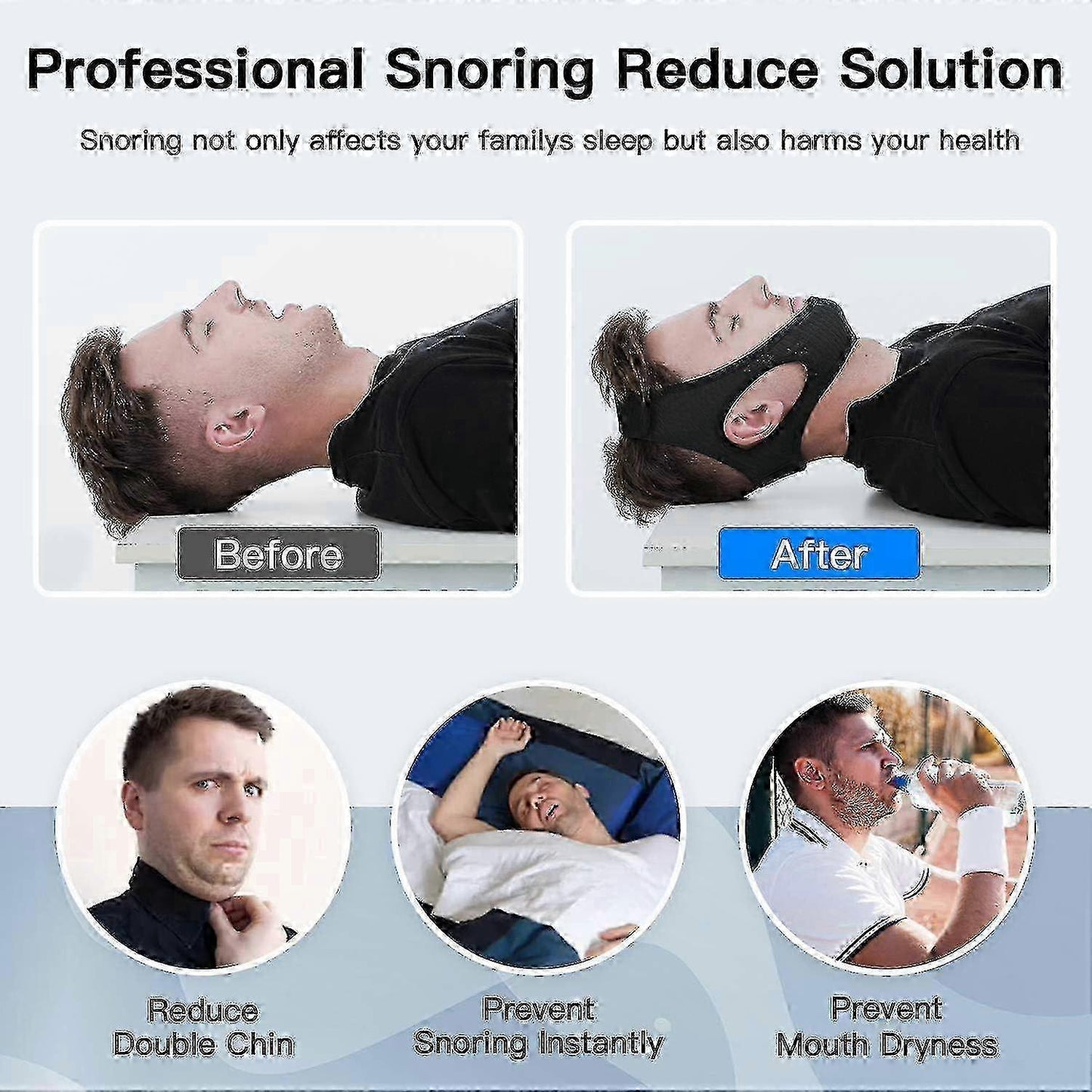 Anti Snore Chin Strap [upgraded 2023], Vosaro Snoring Solution Effective Anti Snore Device, Adjustable And V1263-JX-167
