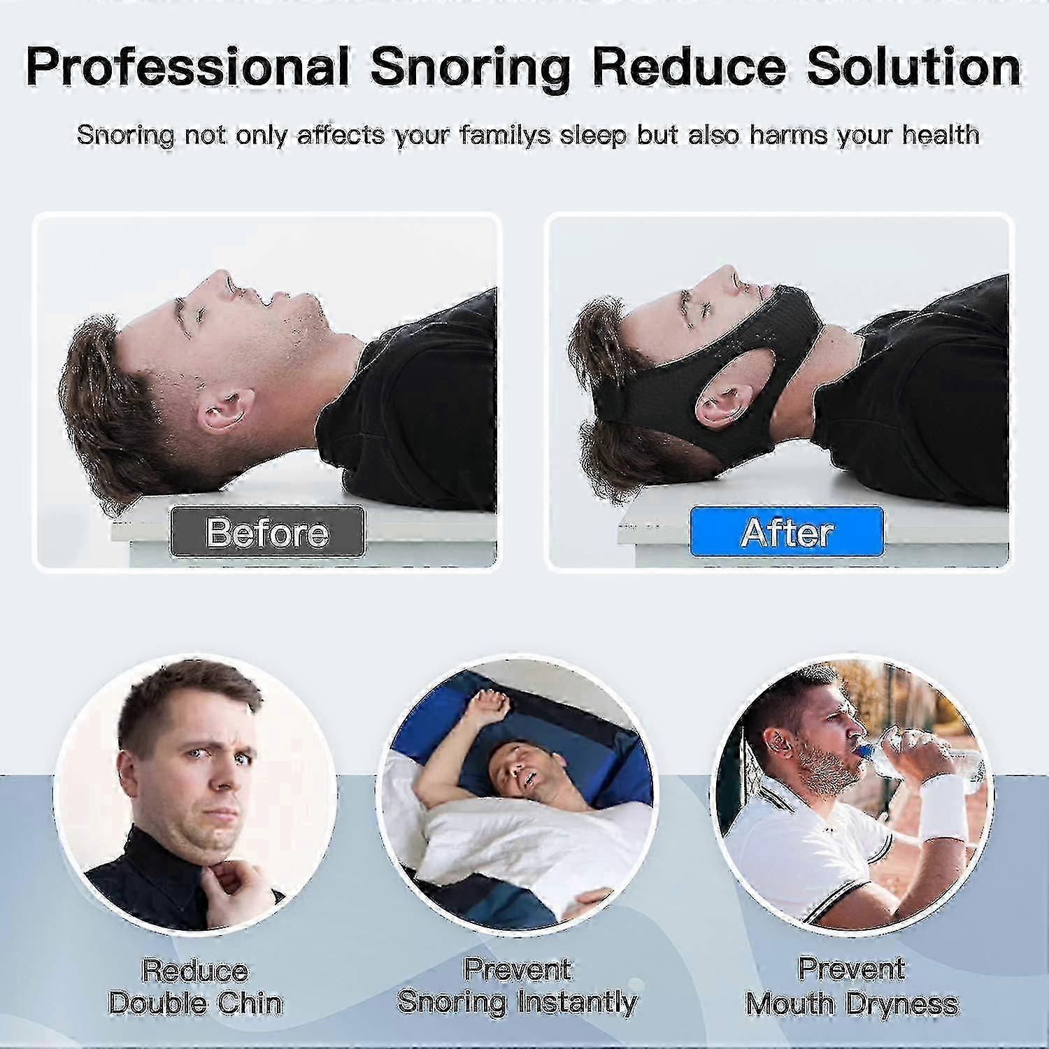 Anti Snore Chin Strap [upgraded 2023], Vosaro Snoring Solution Effective Anti Snore Device, Adjustable And V1263-JX-167