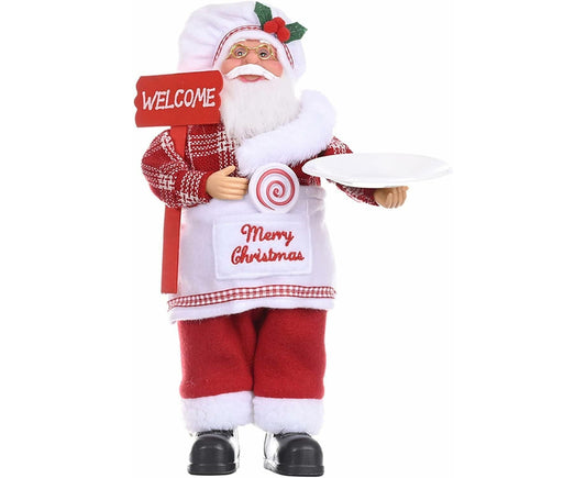 Christmas Santa Claus Plush Figurine Standing Santa Claus Stuffed Dolls Doll Ornaments Cute Christmas Party V1263-JX-1670