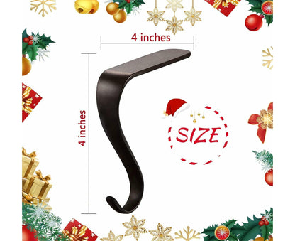 Christmas Stocking Holders Metal Fireplace Stocking Hook Garland Mantle Hook For Christmas Decoration (4 Pack) V1263-JX-1673