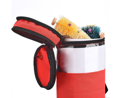 Christmas tree storage bag gift wrapping paper storage bag Christmas cylindrical storage bag Red V1263-JX-1677