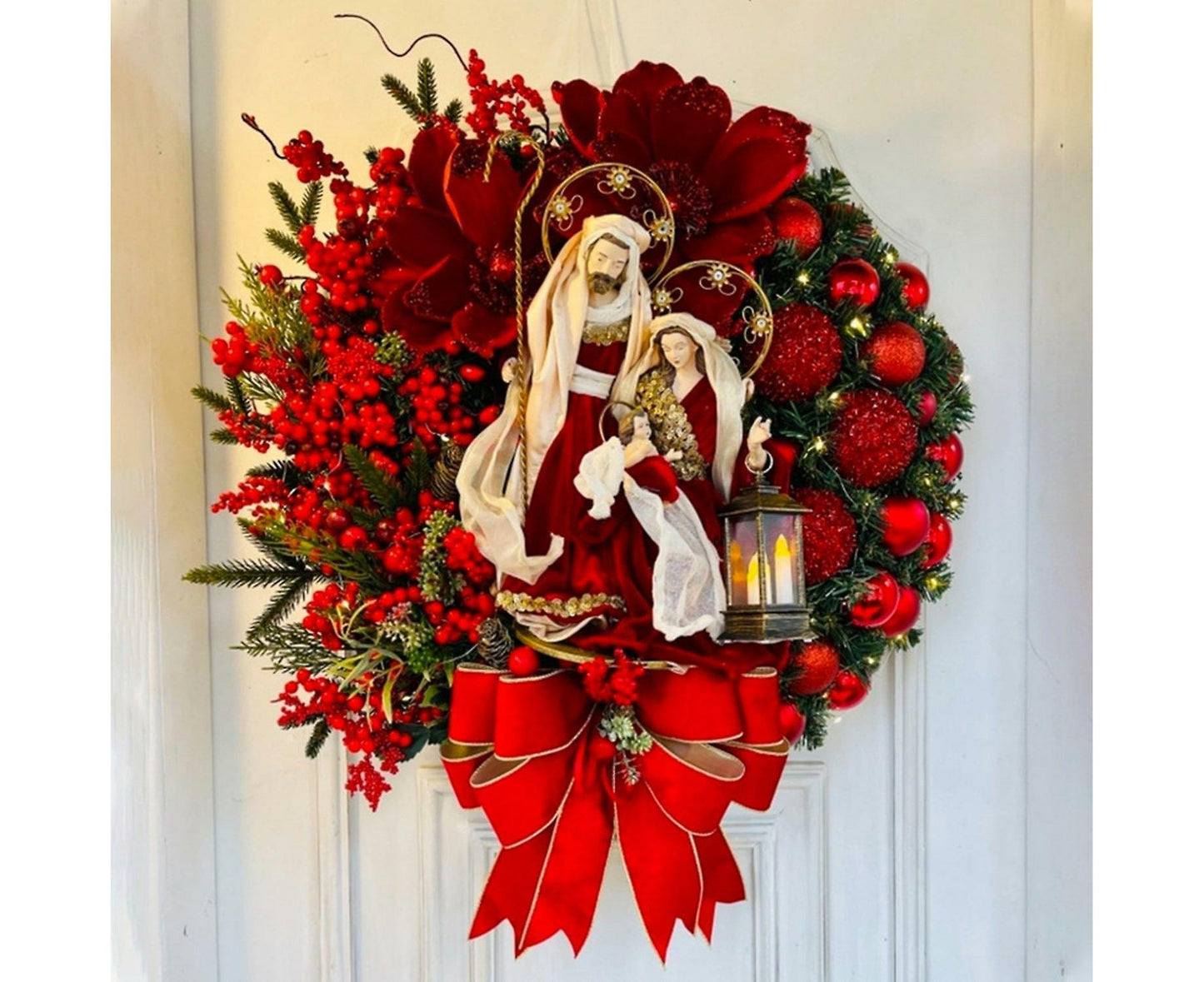 Christmas Wreath Vintage Easy Christmas Wreath for Home 40cm V1263-JX-1682