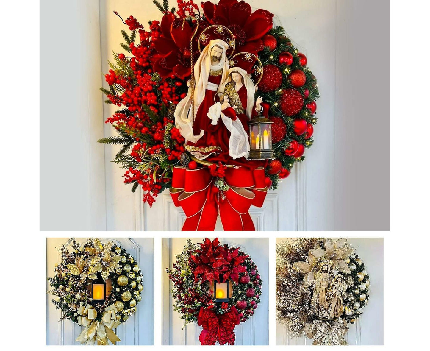 Christmas Wreath Vintage Easy Christmas Wreath for Home 40cm V1263-JX-1684