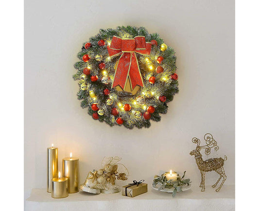 Christmas Wreath With Led And Gate Wreath Christmas Wreath Christmas Wreath Outdoor Christmas 30cm V1263-JX-1685