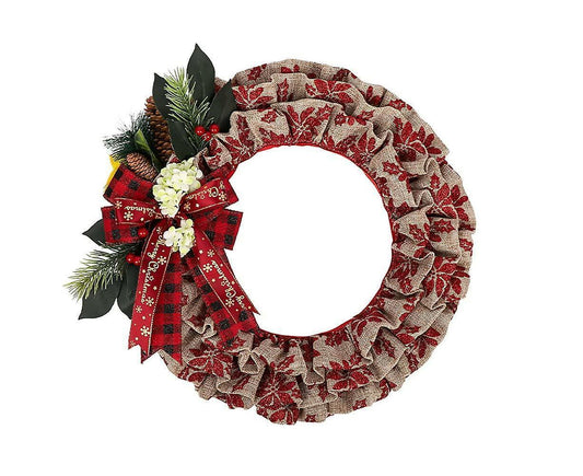 Christmas Wreath, Faux Linen Christmas Tree Wreath, Hanging Christmas Decorations, Artificial Christmas V1263-JX-1687