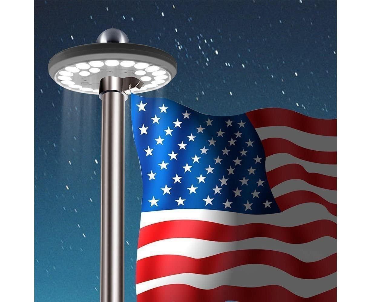 Flagpole Lights,Solar Flagpole Light-White Shell,Flagpole Lights,Solar Flag Pole Light Bright 26 Led Solar V1263-JX-1693