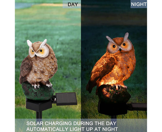 Garden Solar Lights Outdoor Decor- Resin Owl Solar LED Garden Lights-Waterproof, Energy Saving- Owl Shape V1263-JX-1695