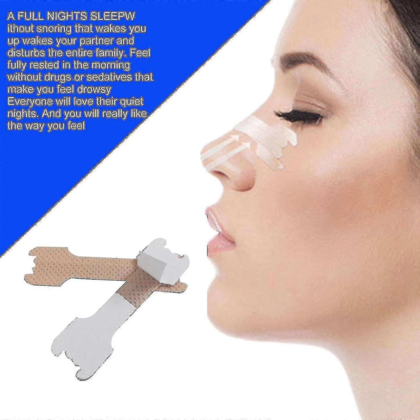 Nasal Strips For Snore Relief - Breathe Better, Sleep Better, 55mm X 16mm V1263-JX-170