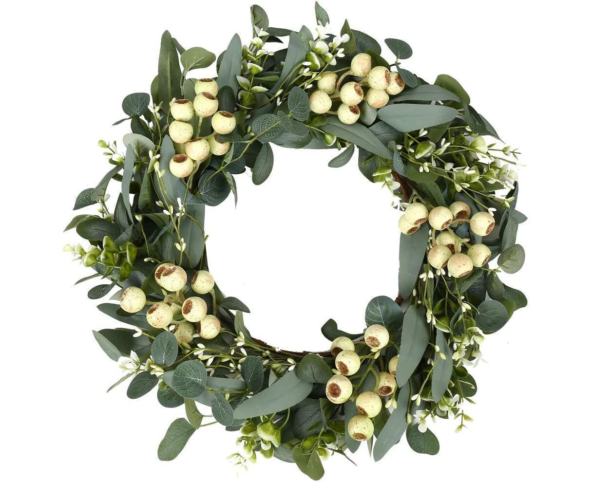 Green Eucalyptus Wreath,Artificial Eucalyptus Leaves Wreath V1263-JX-1702
