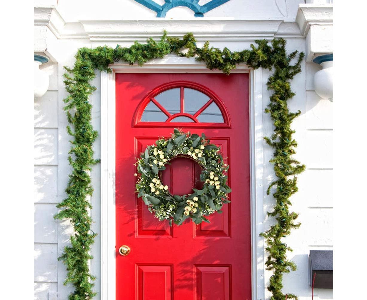 Green Eucalyptus Wreath,Artificial Eucalyptus Leaves Wreath V1263-JX-1702