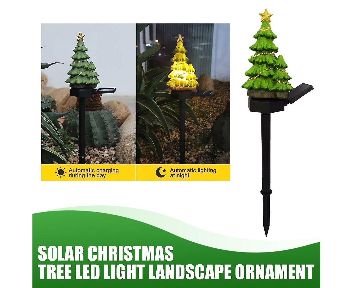 Led Solar Lights Christmas Tree Stake Lights Outdoor Garden Lights Christmas Decoration V1263-JX-1708