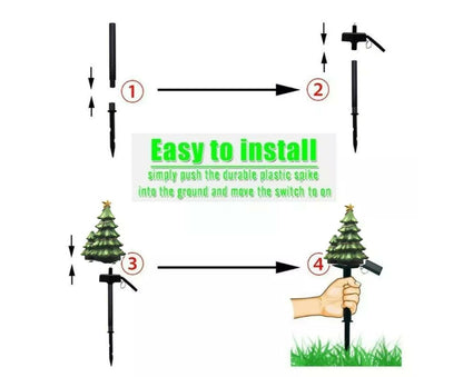 Led Solar Lights Christmas Tree Stake Lights Outdoor Garden Lights Christmas Decoration V1263-JX-1708