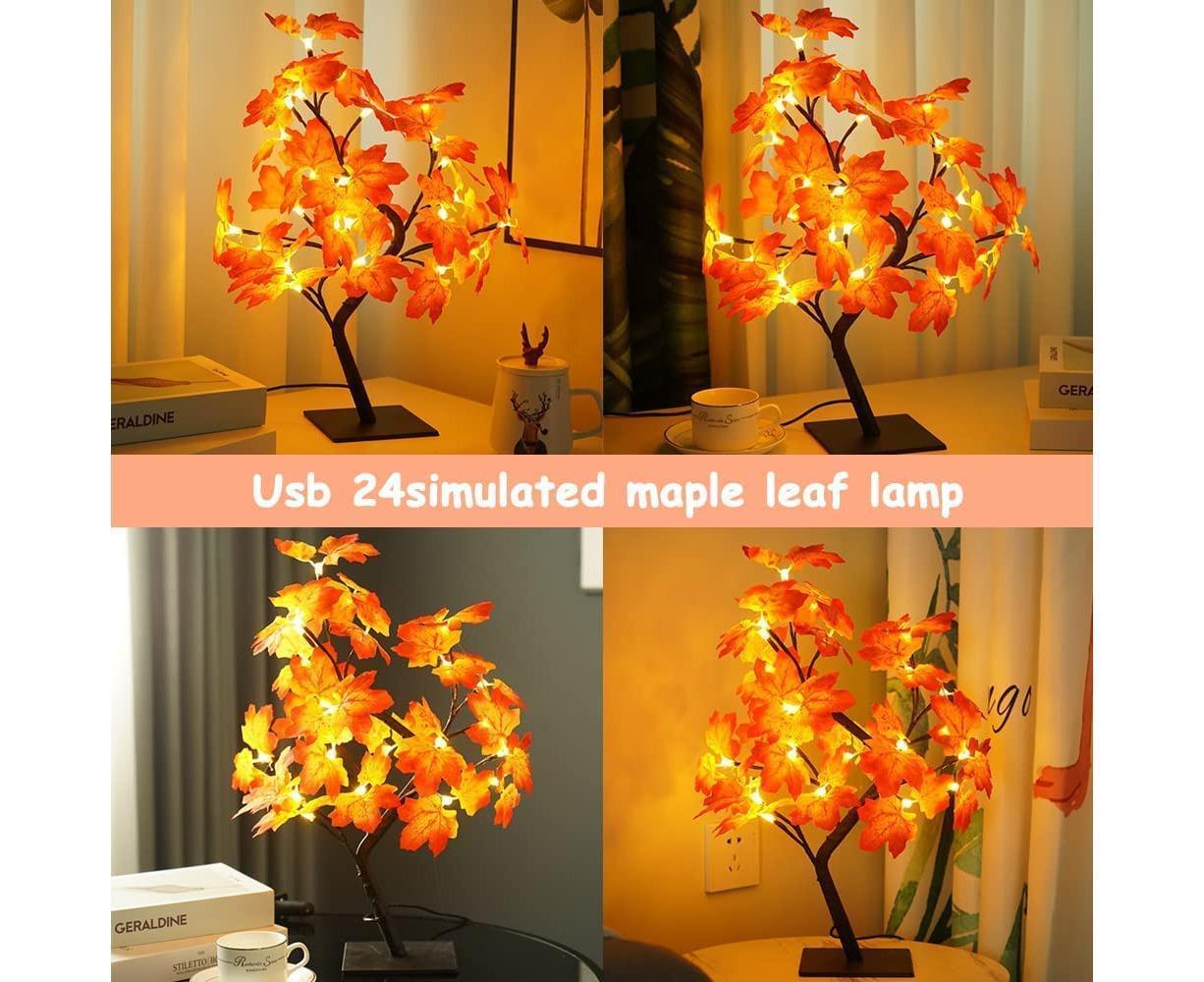 Night Lights -24 Led Lights Maple Leaf Tree Lights V1263-JX-1709
