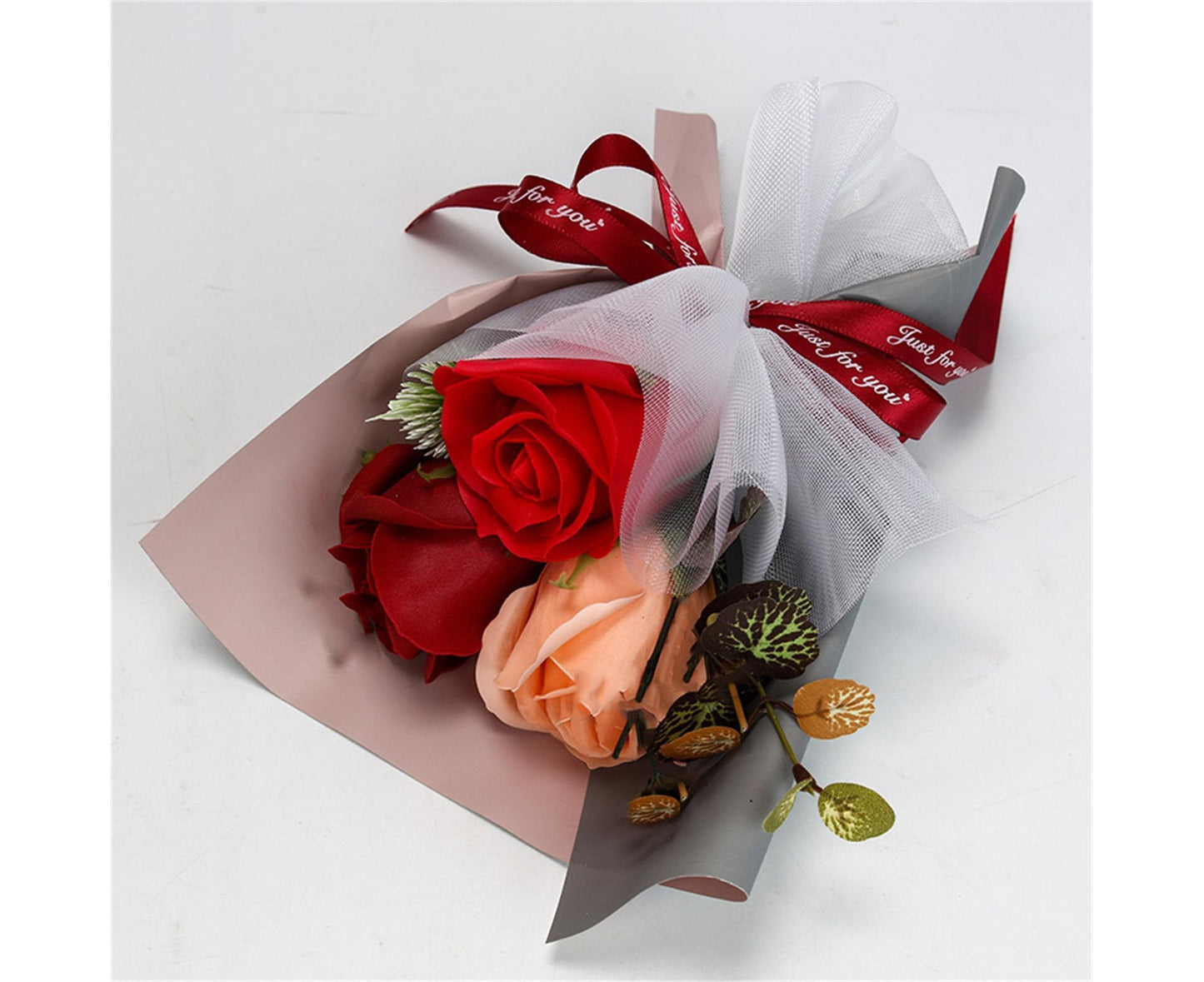 Soap Rose Flower Exquisite Vivid Nice-looking Scented Rose Soap Petals Body Soap for Valentine's Day - Red V1263-JX-1722