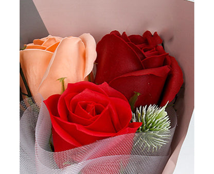 Soap Rose Flower Exquisite Vivid Nice-looking Scented Rose Soap Petals Body Soap for Valentine's Day - Red V1263-JX-1722