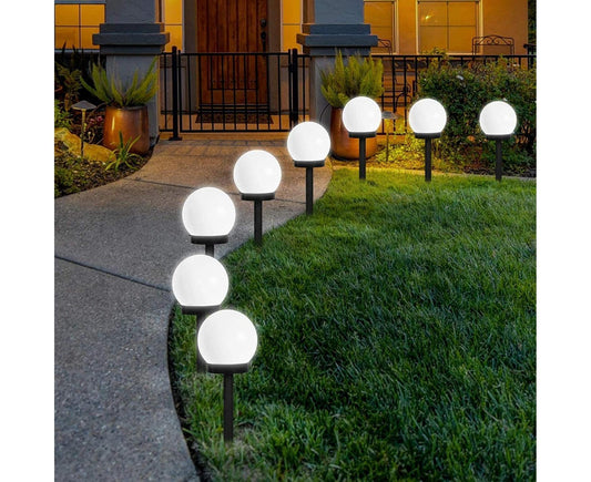 Solar Lights Outdoor, 6 Pack Solar LED Globe Powered Garden Light Waterproof for Yard Patio Walkway Landscape V1263-JX-1729