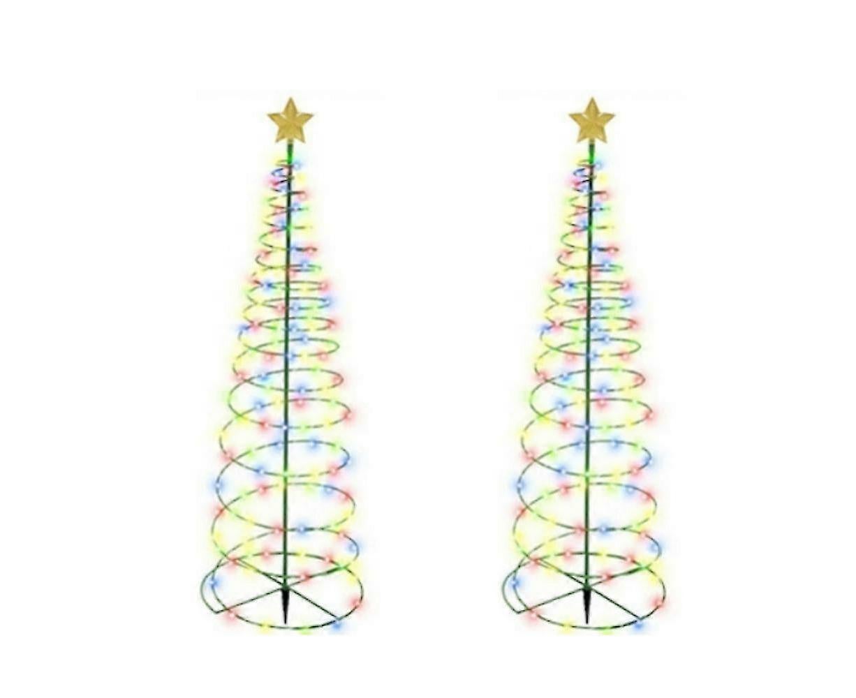 Solar Powered LED Christmas Tree Stake Light Yard Garden Pathway Lights Outdoor 2x Color lights V1263-JX-1730