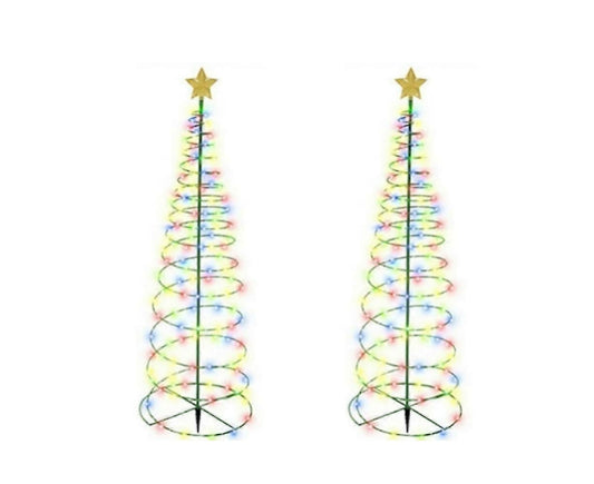 Solar Powered LED Christmas Tree Stake Light Yard Garden Pathway Lights Outdoor 2x Color lights V1263-JX-1730