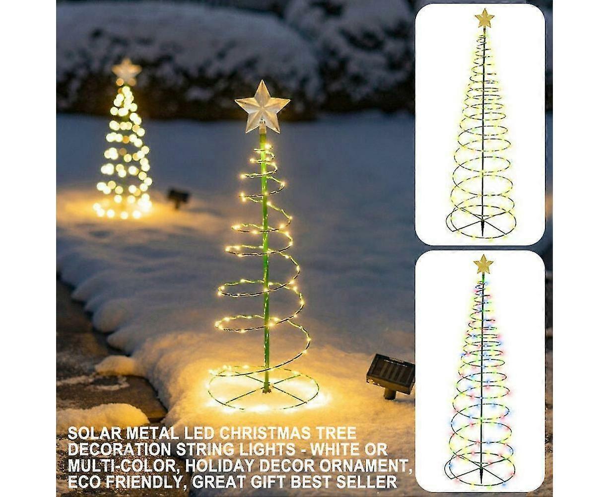 Solar Powered LED Christmas Tree Stake Light Yard Garden Pathway Lights Outdoor 2x Color lights V1263-JX-1730