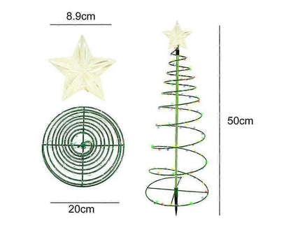 Solar Powered LED Christmas Tree Stake Light Yard Garden Pathway Lights Outdoor 2x Color lights V1263-JX-1730