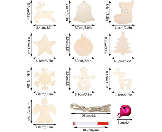 Wooden Christmas Decoration, 100pcs Wooden Christmas Tree Decoration,Christmas Decoration For Babies V1263-JX-1735