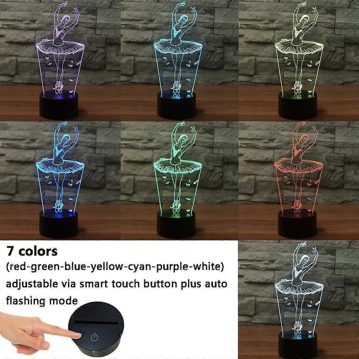 3D Optical Illusion Lamp LED Night Light Optical Illusions Night Lamp 7 Colors Touch Bedside Lamp V1263-JX-1740