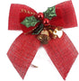 8cm Christmas Bow Bells, Hessian Scottish Knot, Christmas Tree Ornaments, Christmas Tree Ornaments V1263-JX-1743