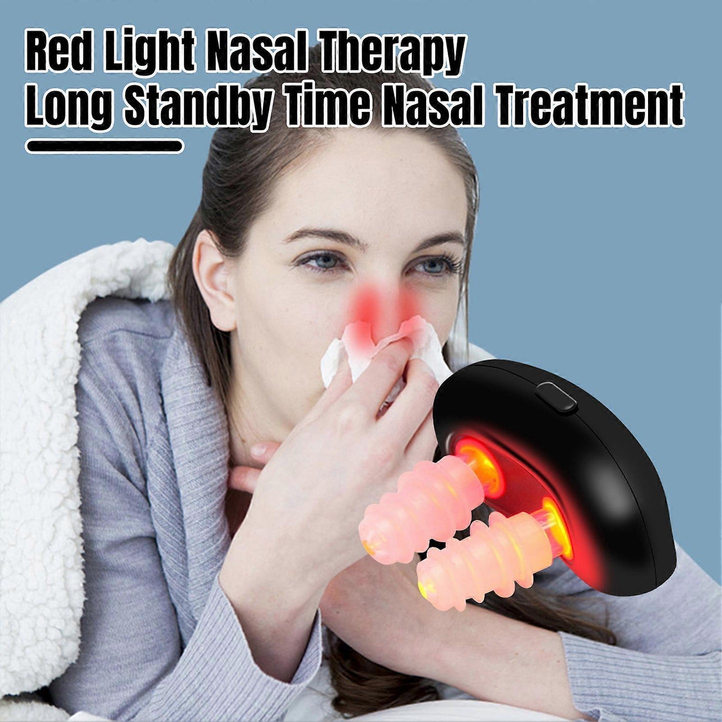 Wireless Red Light Infrared Nasal Therapy Device Portable Rechargeable V1263-JX-175
