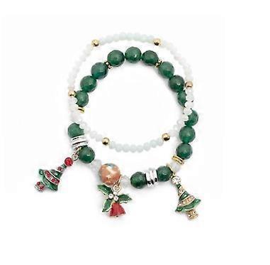 Christmas Charms for Women Adjustable Stretch Bracelet Christmas Tree Santa Snowman Jewelry 2pcs V1263-JX-1751