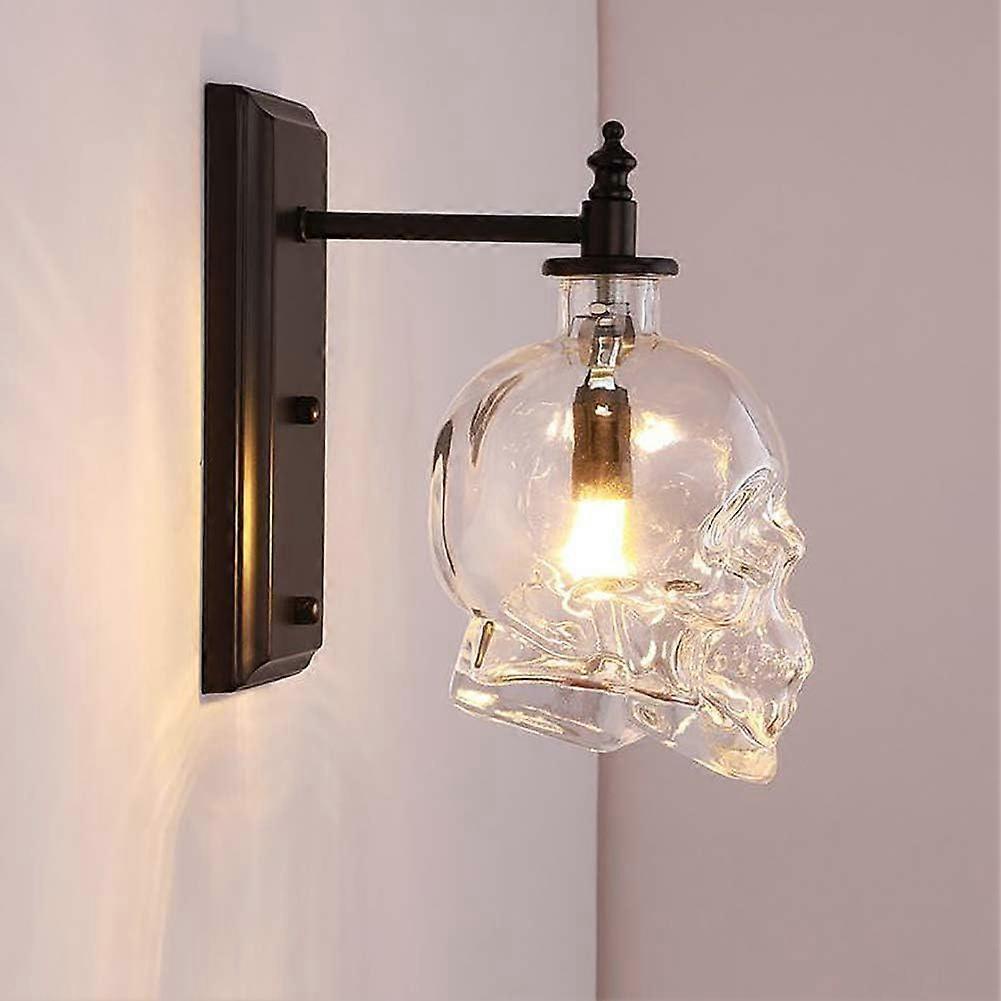 Creative Vintage Industrial Glass Skull Head Wall Sconce Retro Indoor Wall Sconce Lights V1263-JX-1765