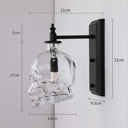 Creative Vintage Industrial Glass Skull Head Wall Sconce Retro Indoor Wall Sconce Lights V1263-JX-1765