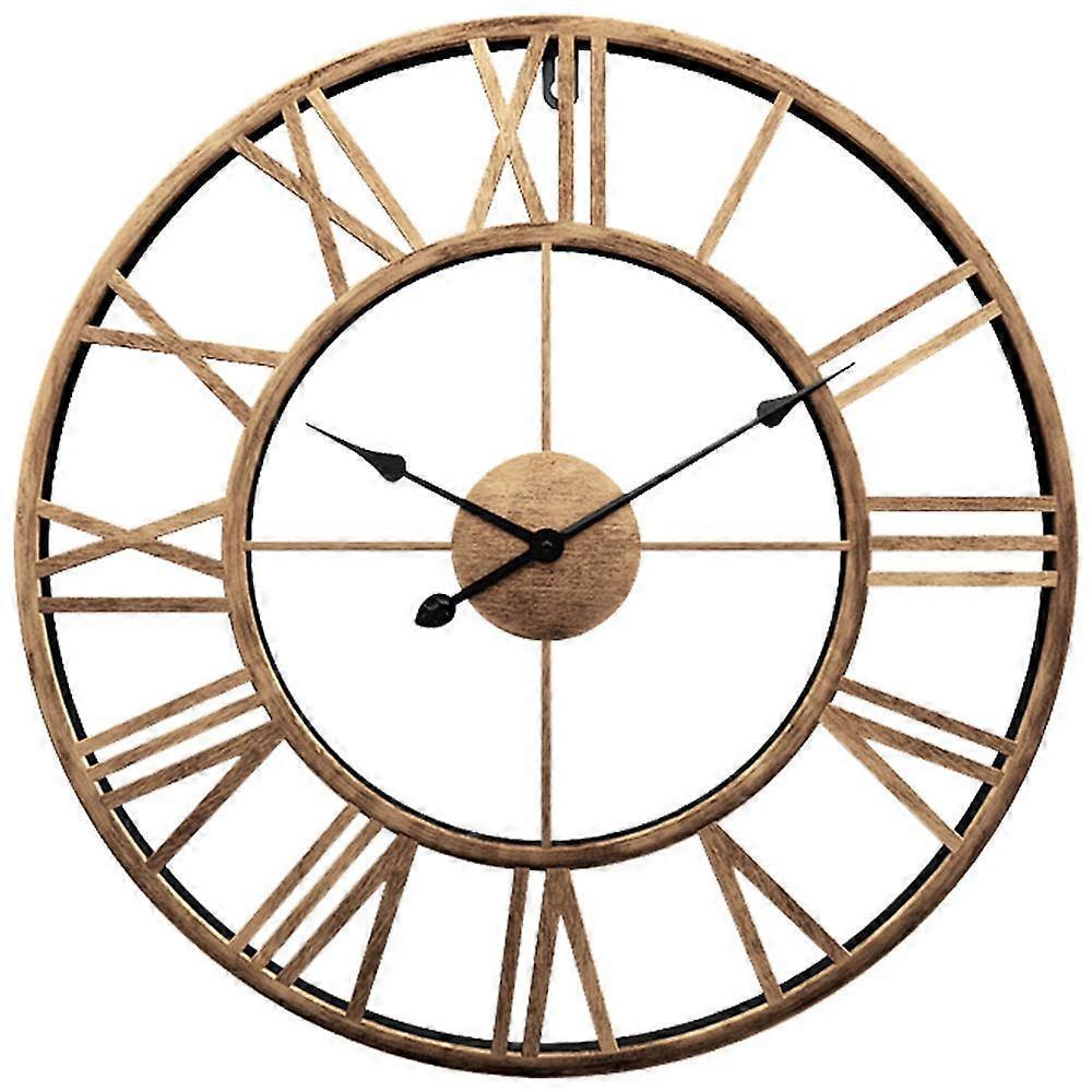 Decor Wall Clock European Retro Clock with Large Numerals Indoor Silent Battery Operated Metal Clock V1263-JX-1766