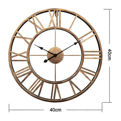 Decor Wall Clock European Retro Clock with Large Numerals Indoor Silent Battery Operated Metal Clock V1263-JX-1766