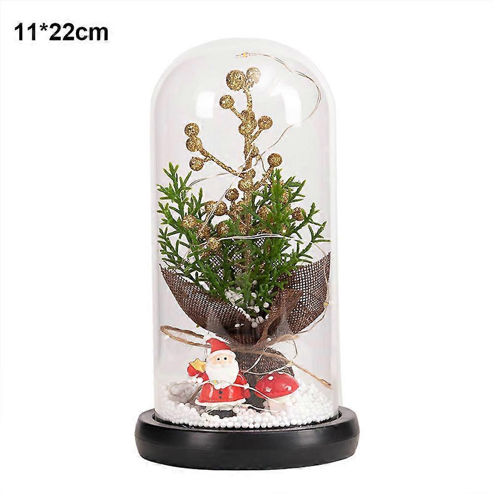 Glass Dome Christmas Plants Christmas Decorations Glass Dome Christmas Tree Branch with Lights V1263-JX-1771