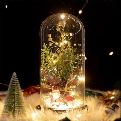 Glass Dome Christmas Plants Christmas Decorations Glass Dome Christmas Tree Branch with Lights V1263-JX-1771