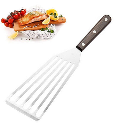 Heat Resistant Fish Spatula - Stainless Steel Metal Spatula for Non-Stick Pans - Premium Spatula V1263-JX-1776