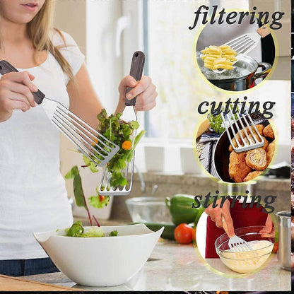 Heat Resistant Fish Spatula - Stainless Steel Metal Spatula for Non-Stick Pans - Premium Spatula V1263-JX-1776
