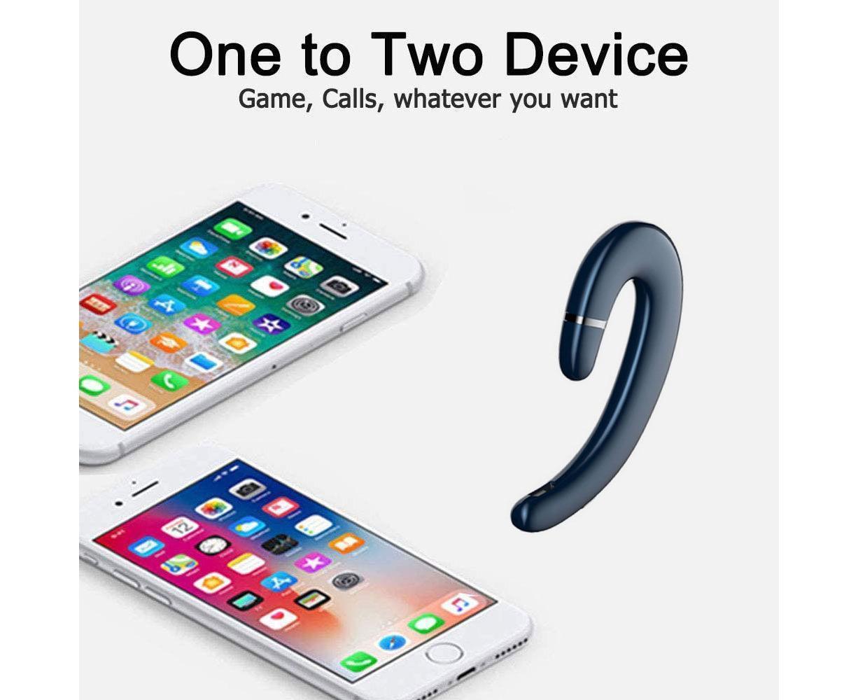 Ear Hook Wireless Headphones - Non Ear Plug - Single Ear Noise Cancelling Headset with Mic V1263-JX-18