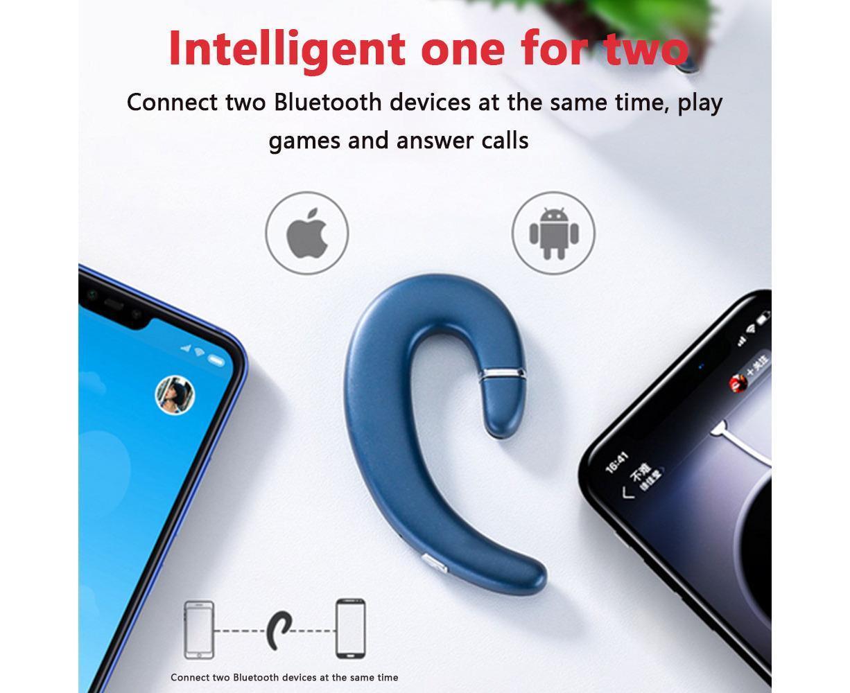 Ear Hook Wireless Headphones - Non Ear Plug - Single Ear Noise Cancelling Headset with Mic V1263-JX-18