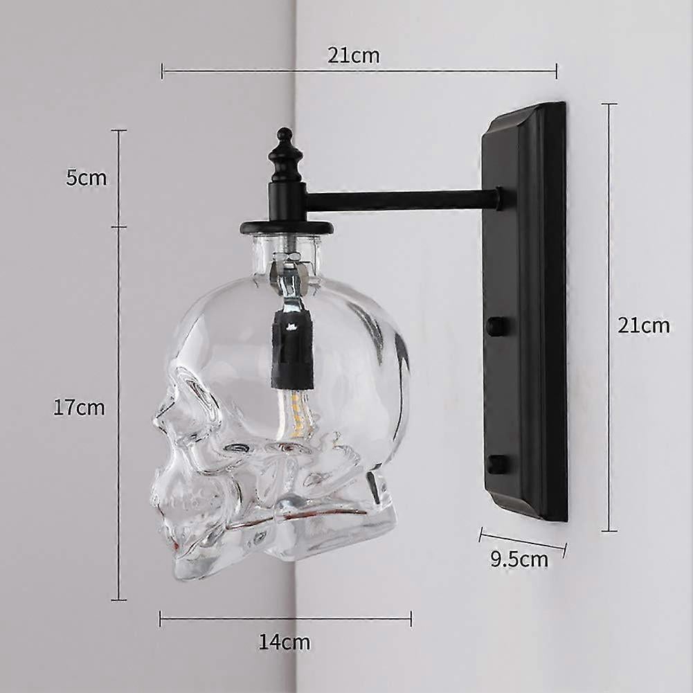 Creative Vintage Industrial Glass Skull Head Wall Sconce Retro Indoor Wall Sconce Lights V1263-JX-1818
