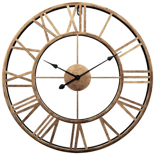 Decor Wall Clock European Retro Clock with Large Numerals Indoor Silent Battery Operated Metal Clock V1263-JX-1819