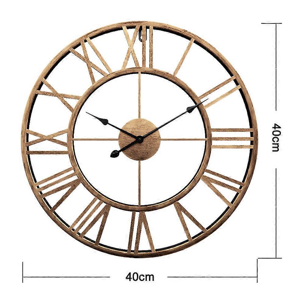 Decor Wall Clock European Retro Clock with Large Numerals Indoor Silent Battery Operated Metal Clock V1263-JX-1819