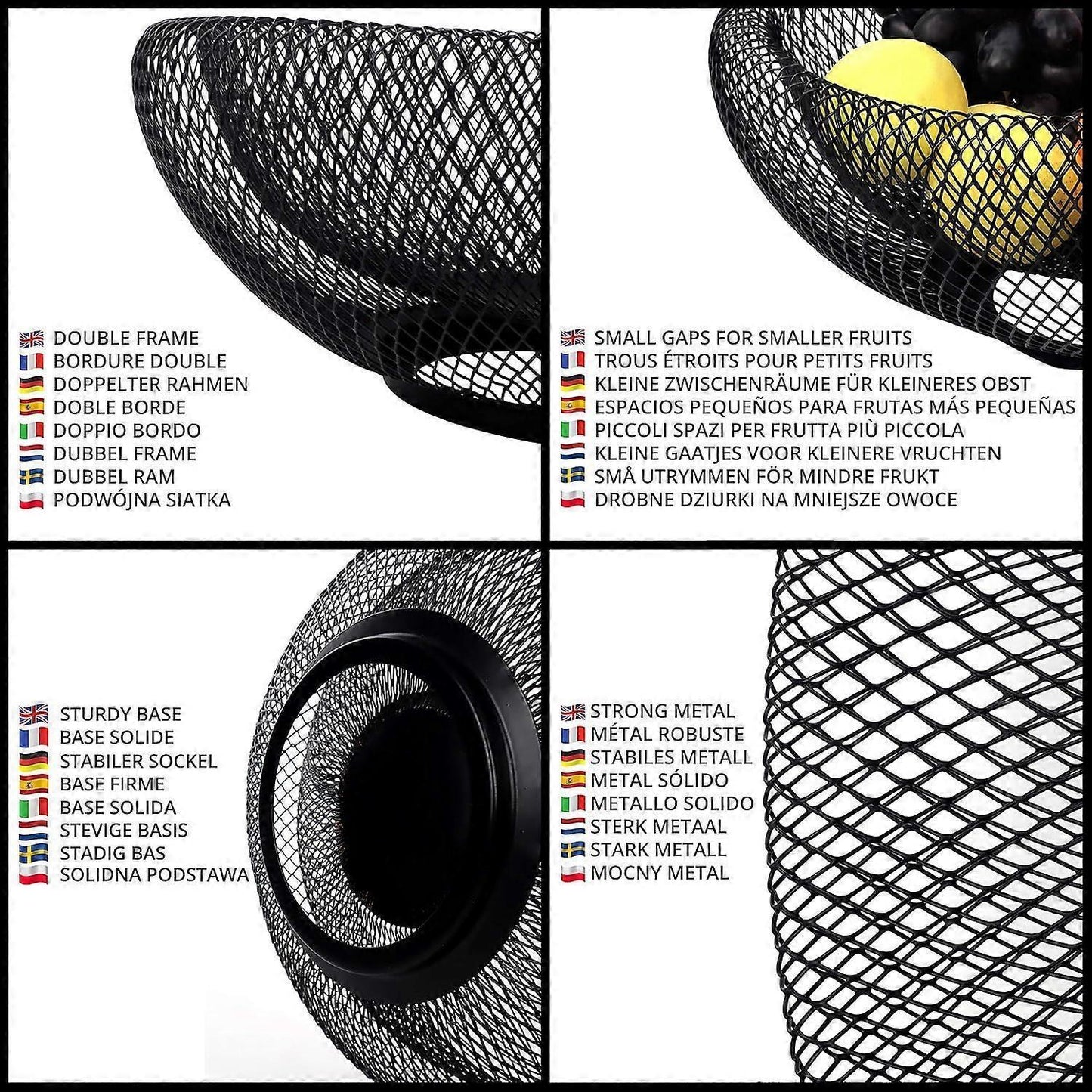 Fruit Bowl Black Fruit Basket Metal Bowl Black Metal Basket Decorative Bowl Black Fruit Bowl Modern Fruit V1263-JX-1823
