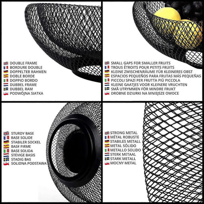Fruit Bowl Black Fruit Basket Metal Bowl Black Metal Basket Decorative Bowl Black Fruit Bowl Modern Fruit V1263-JX-1823